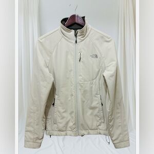 The North Face Women’s Jacket Size M Beige Color with Zippers.